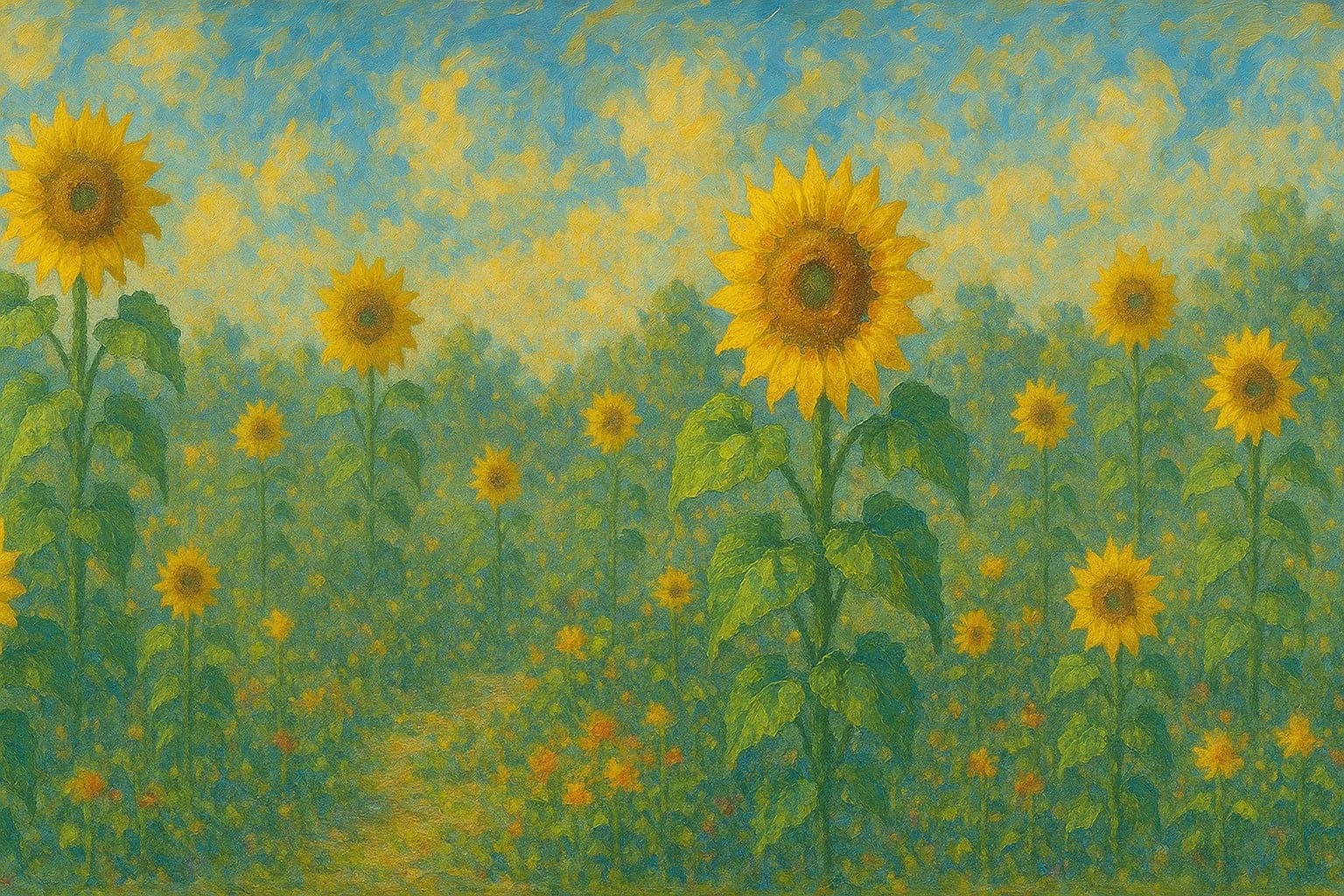 jardín de girasoles